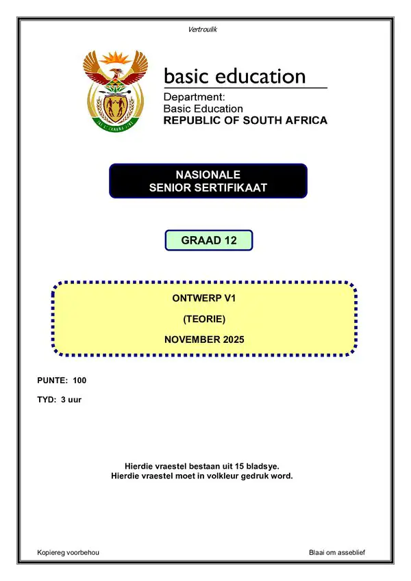 Grade 12 Afrikaans past paper 2022 – Design Paper 1 (Afrikaans)