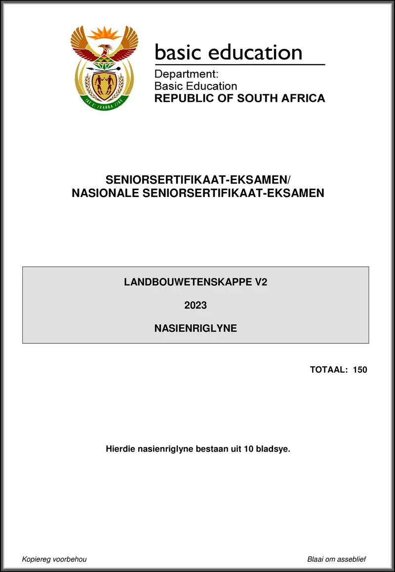 Grade 12 Agricultural Sciences past paper 2023 – agricultural sciences p2 may june 2023 mg afr gr12