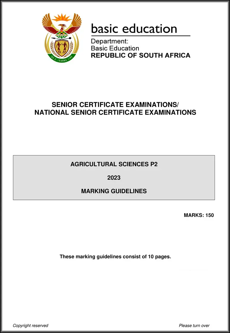 Grade 12 Agricultural Sciences past paper 2023 – agricultural sciences p2 may june 2023 mg eng gr12