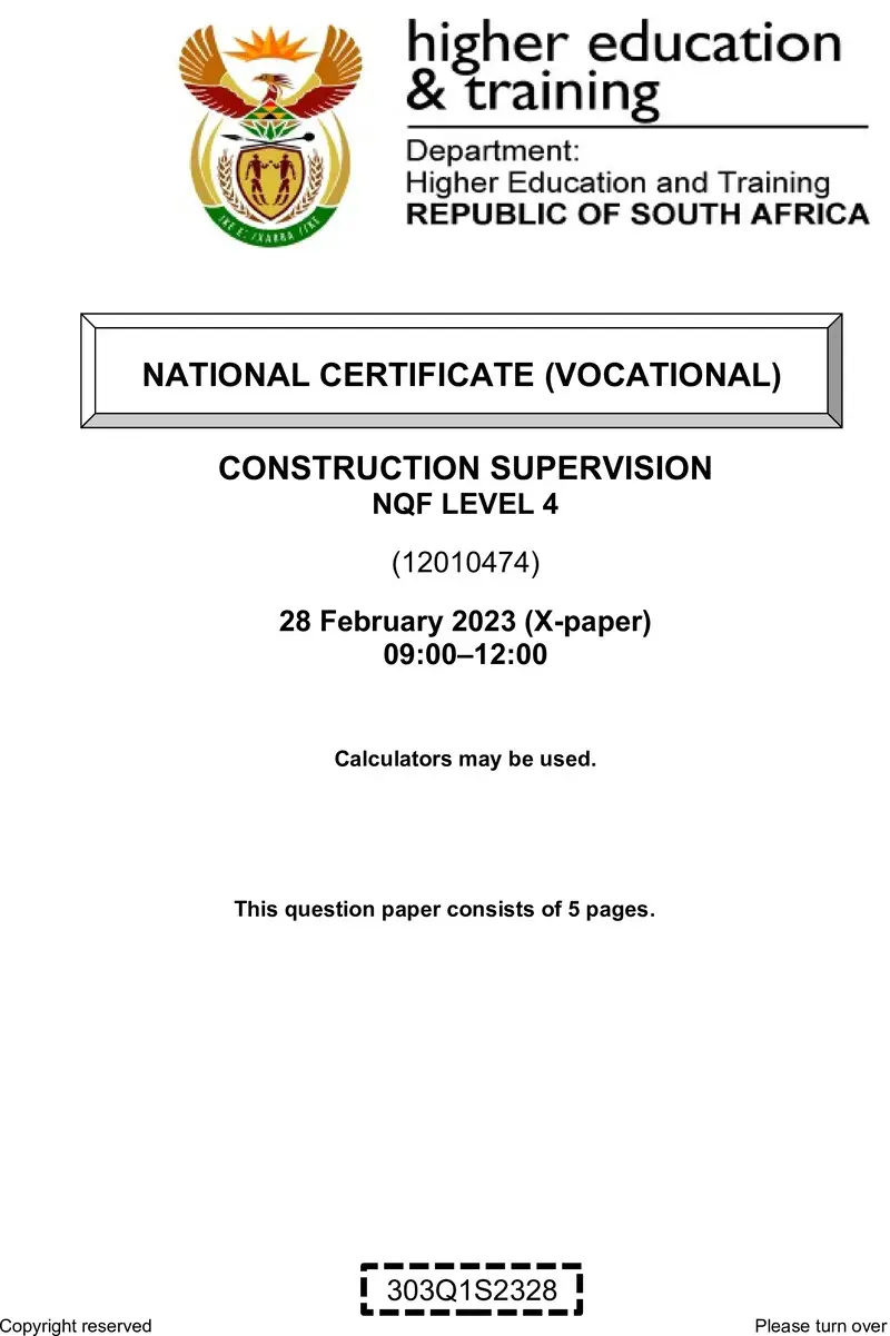 Construction Supervision L4 QP Feb 2023 preview