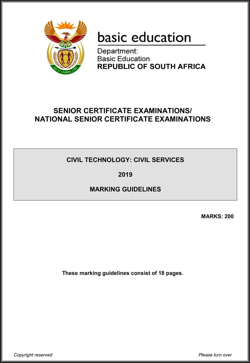 Grade 12 Civil Technology past paper 2019 – civil technology may june 2019 civil services memo eng gr12