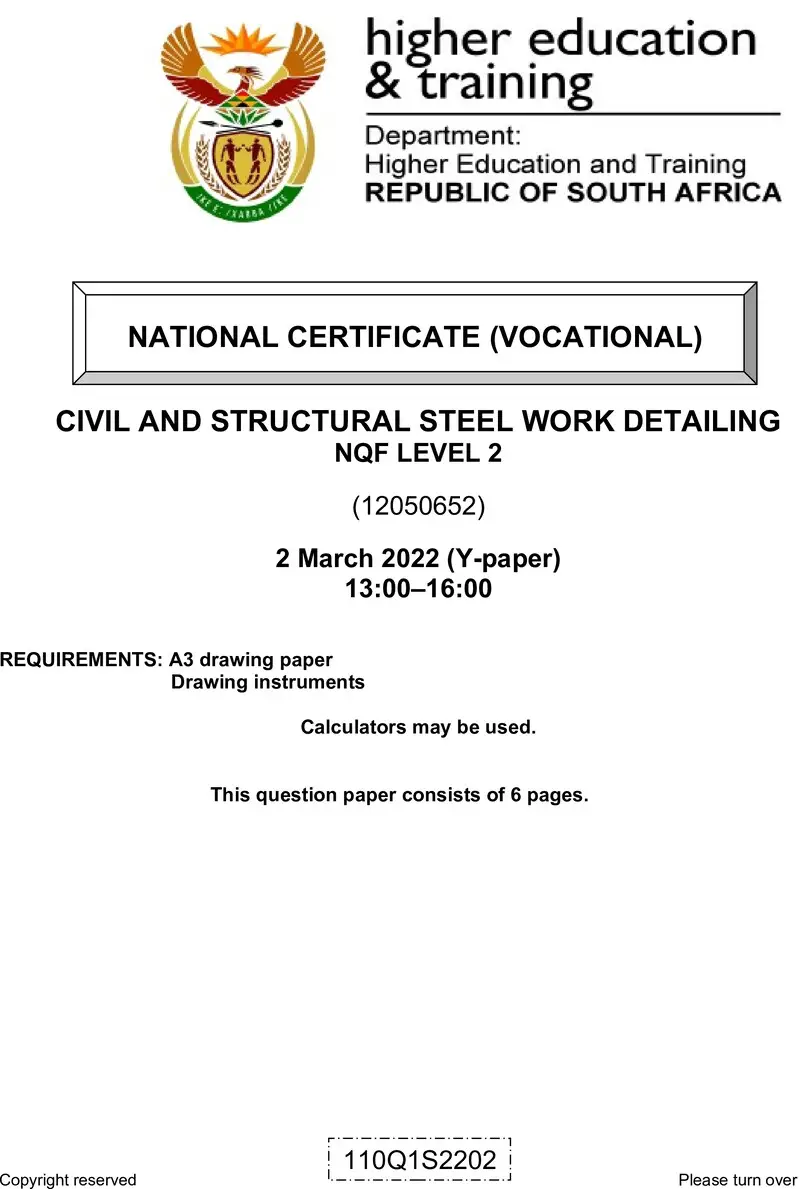 And Structural Steel Work Detailing L2 Supp QP Feb 2022 preview