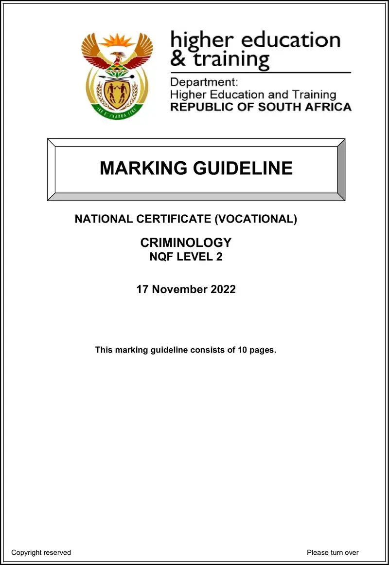 Criminology L2 Nov MEMO 2022 preview