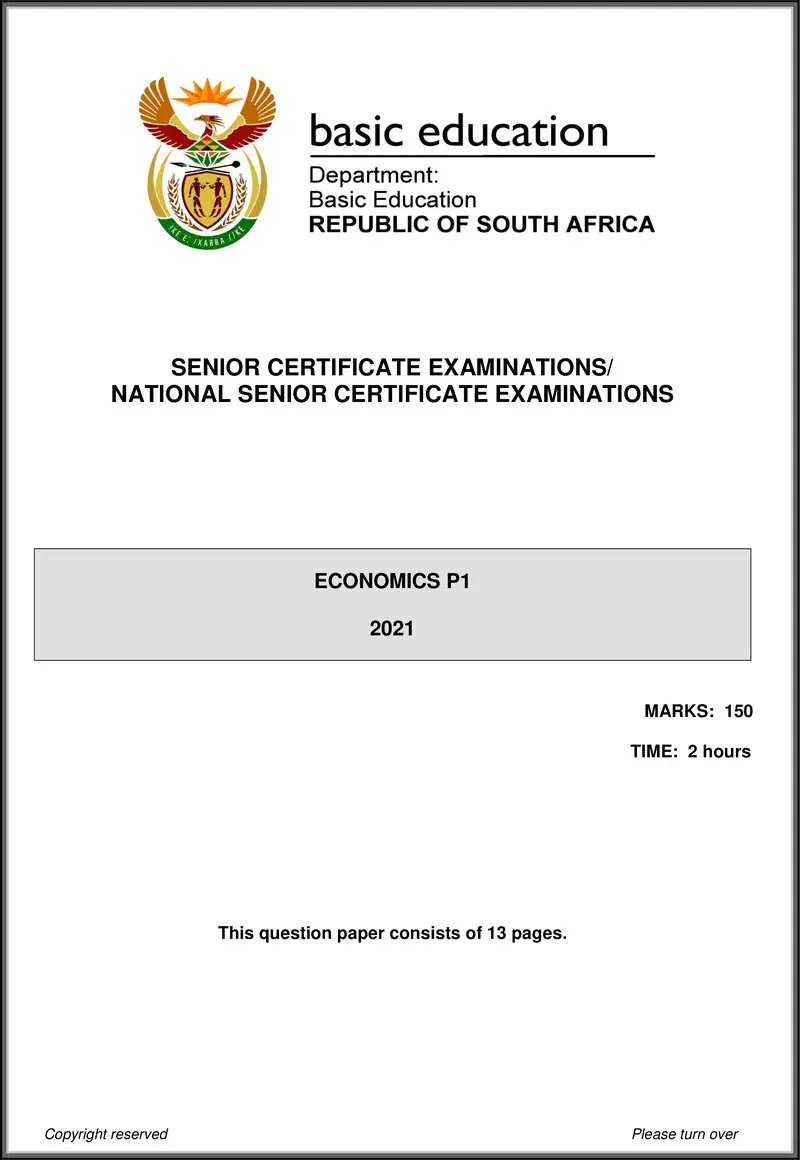 Grade 12 Economics past paper 2021 – economics p1 may june 2021 eng gr12