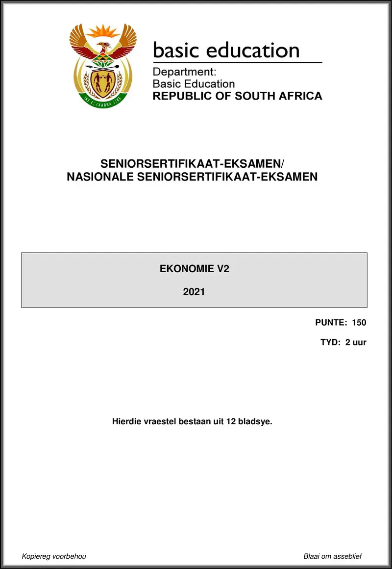 Grade 12 Economics past paper 2021 – economics p2 may june 2021 afr gr12
