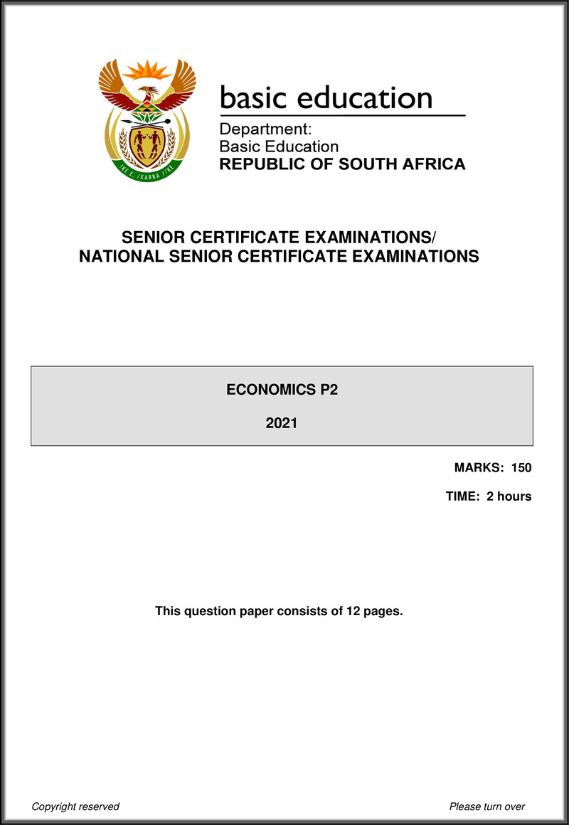 Grade 12 Economics past paper 2021 – economics p2 may june 2021 eng gr12