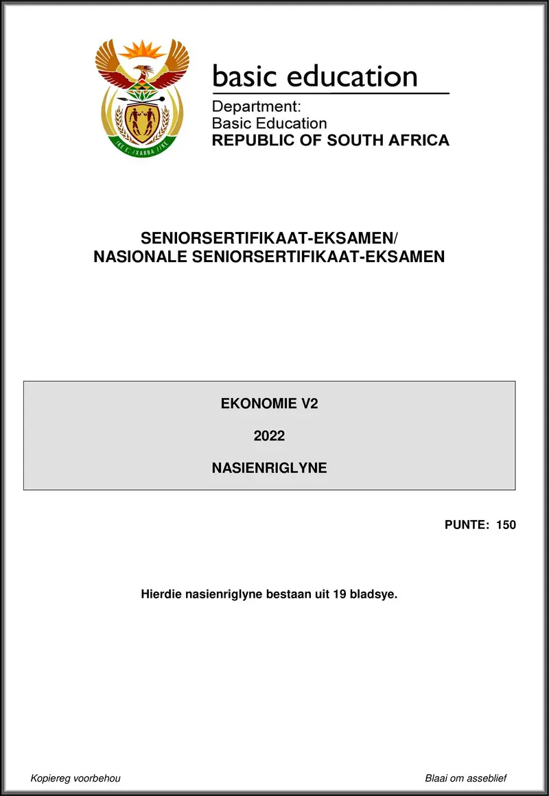 Grade 12 Economics past paper 2022 – economics p2 may june 2022 mg afr gr12