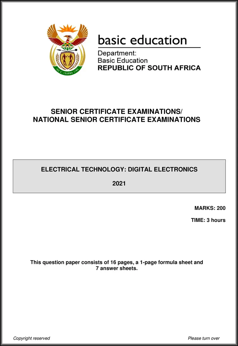Grade 12 Electrical Technology past paper 2021 – electrical technology may june 2021 digital eng gr12