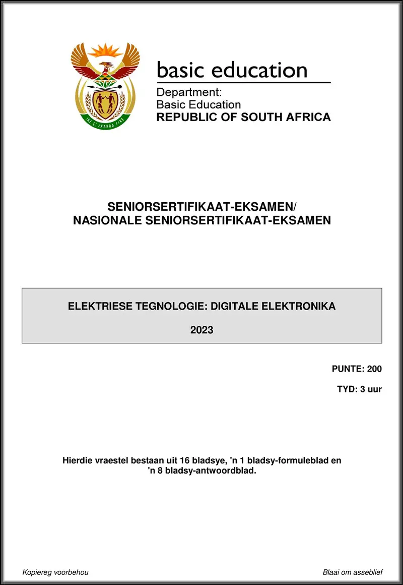 Grade 12 Electrical Technology past paper 2023 – electrical technology may june 2023 digital afr gr12