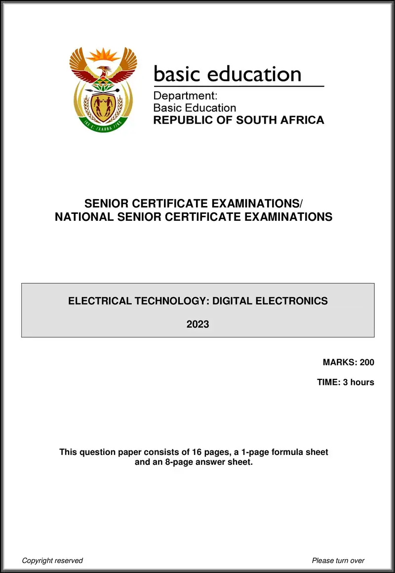 Grade 12 Electrical Technology past paper 2023 – electrical technology may june 2023 digital eng gr12
