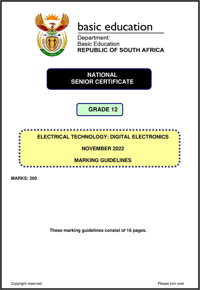 Grade 12 Electrical Technology past paper 2022 – electrical technology nov 2022 digital mg eng gr12