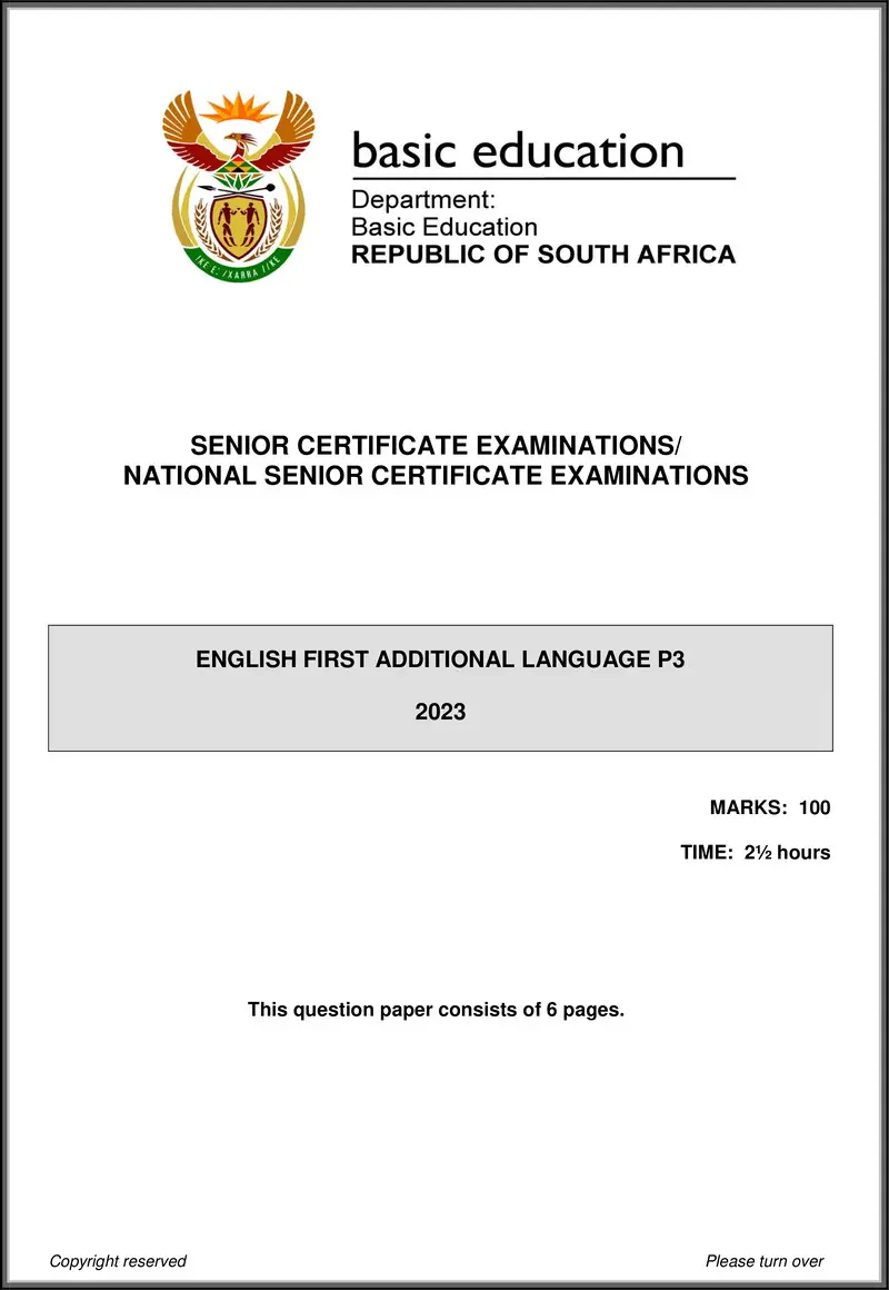 Grade 12 English past paper 2023 – english fal p3 may june 2023 gr12