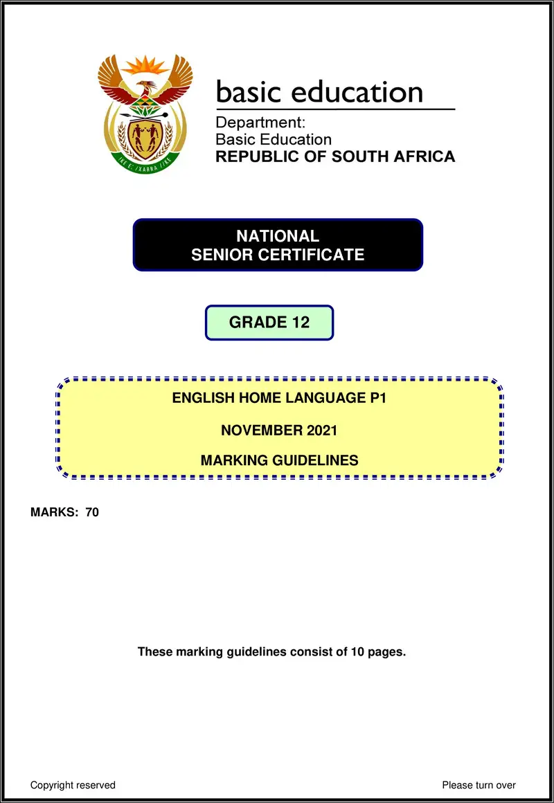 Grade 12 English past paper 2021 – english hl p1 nov 2021 mg gr12