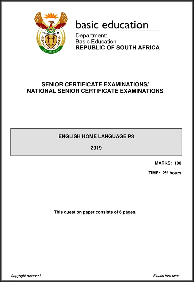 Grade 12 English past paper 2019 – english hl p3 may june 2019 gr12