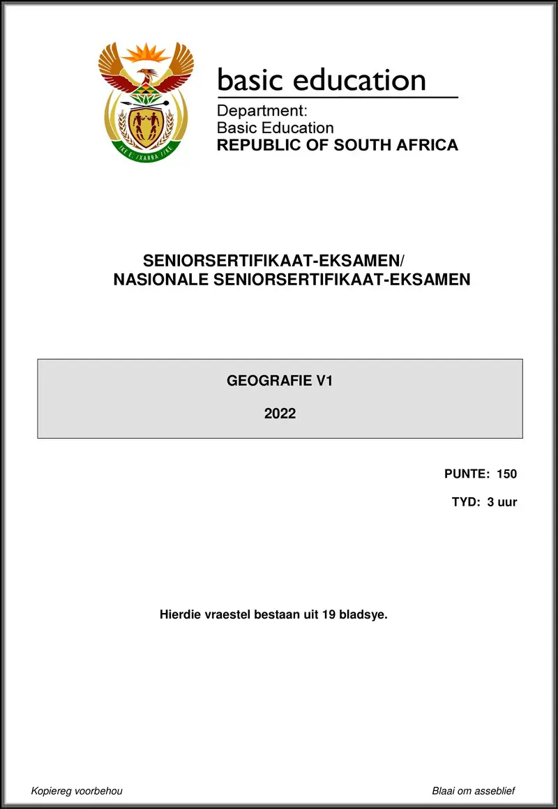 Grade 12 Geography past paper 2022 – geography p1 may june 2022 afr gr12