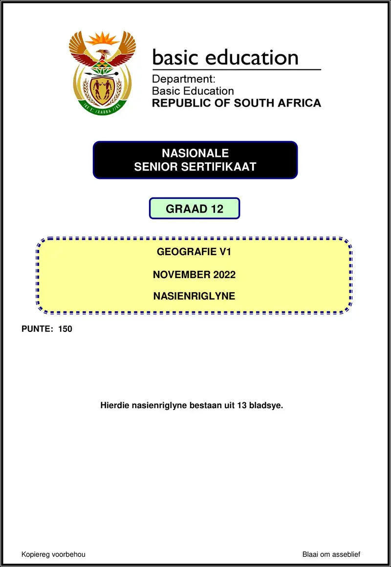 Grade 12 Geography past paper 2022 – geography p1 nov 2022 mg afr gr12