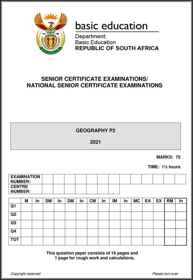 Grade 12 Geography past paper 2021 – geography p2 may june 2021 eng gr12