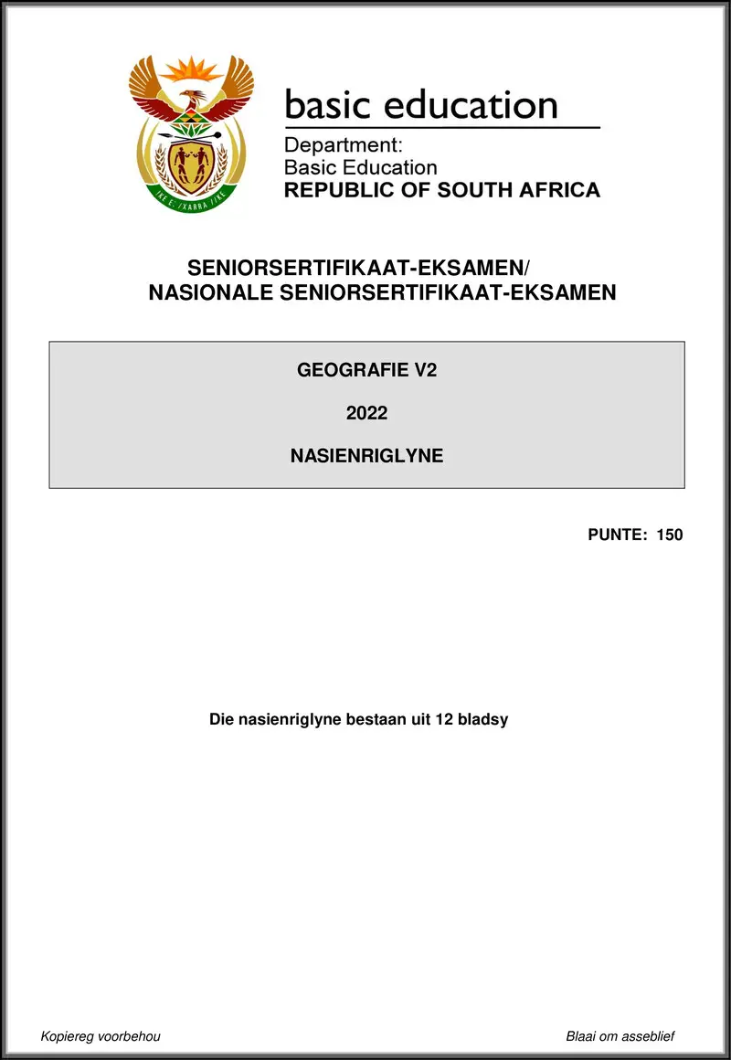 Grade 12 Geography past paper 2022 – geography p2 may june 2022 mg afr gr12