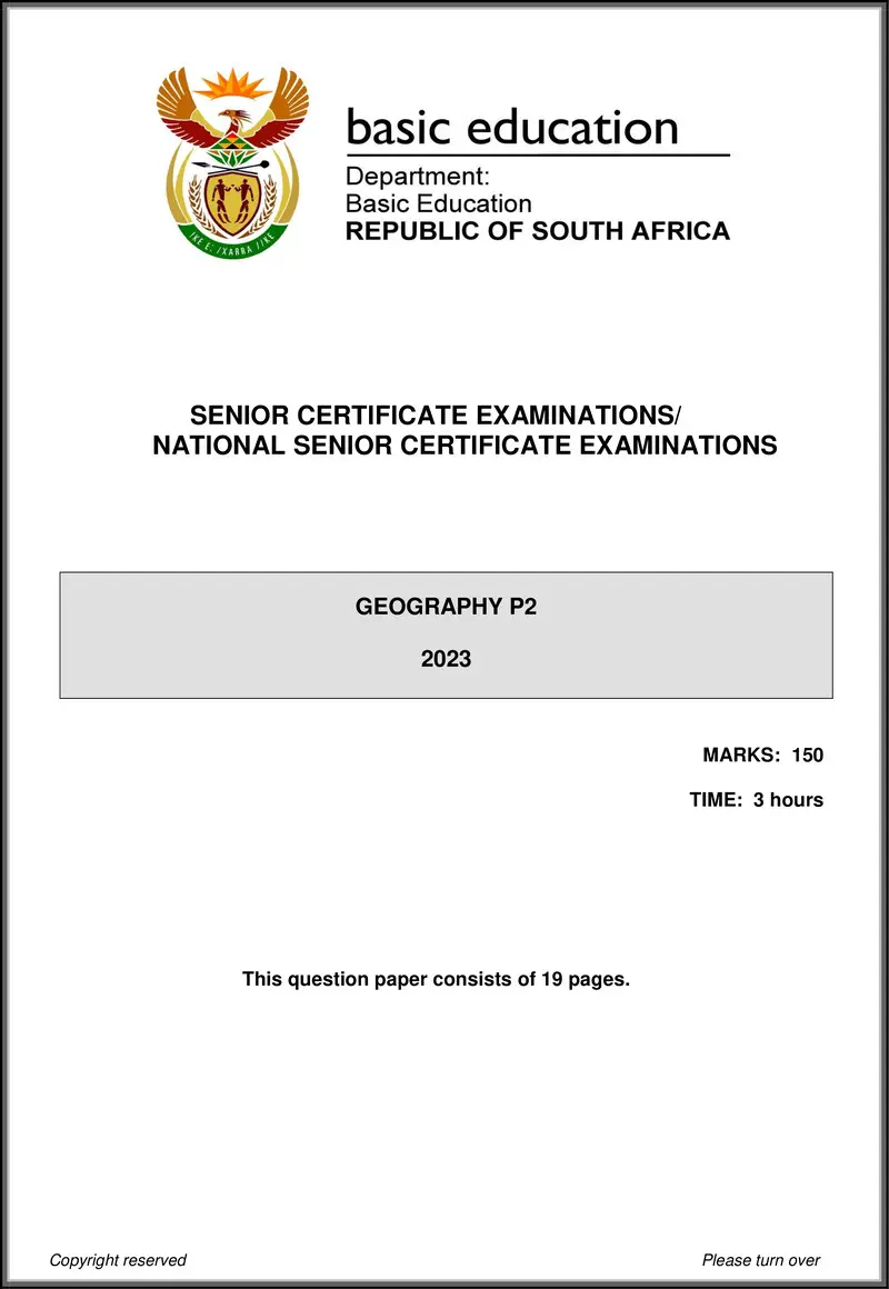 Grade 12 Geography past paper 2023 – geography p2 may june 2023 eng gr12