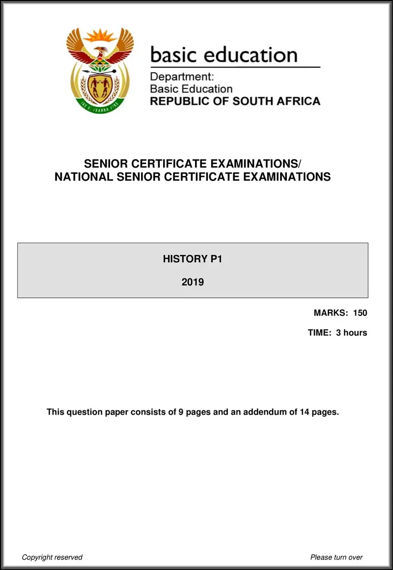 Grade 12 History past paper 2019 – history p1 may june 2019 eng gr12