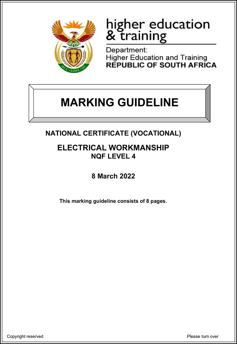 Electrical Workmanship L4 MEMO Feb 2022 preview