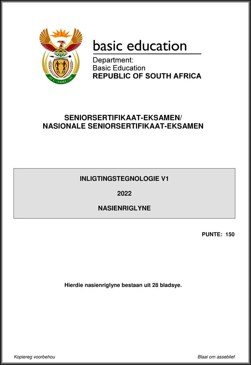 Grade 12 Information Technology past paper 2022 – information technology p1 may june 2022 mg afr gr12
