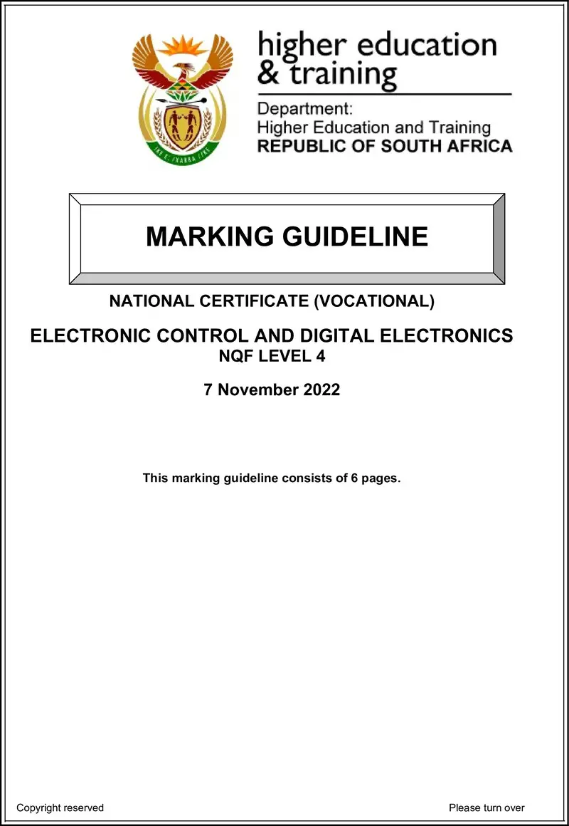 Electronic Control And Digital Electronics L4 MEMO Nov 2022 preview