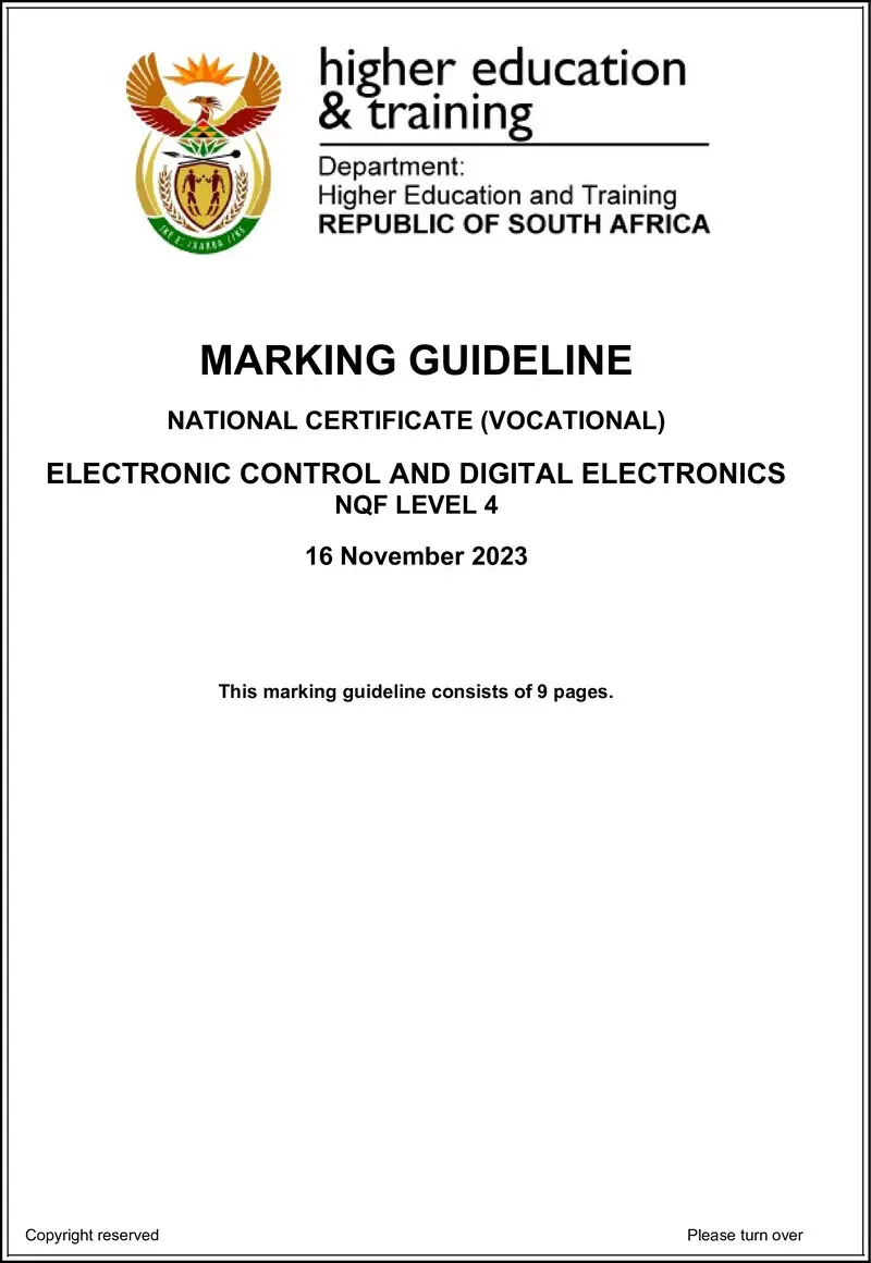 Electronic Control And Digital Electronics L4 MEMO Nov 2023 Sign preview