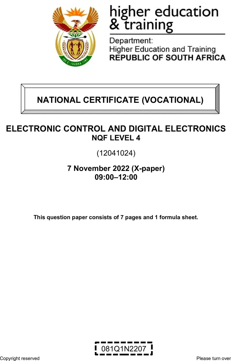 Electronic Control And Digital Electronics L4 QP Nov 2022 preview