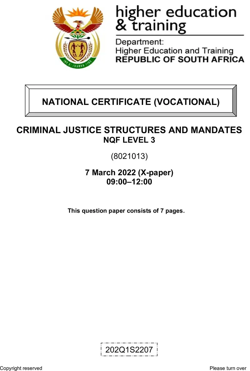 Justice Structures And Mandates L3 QP Feb 2022 preview