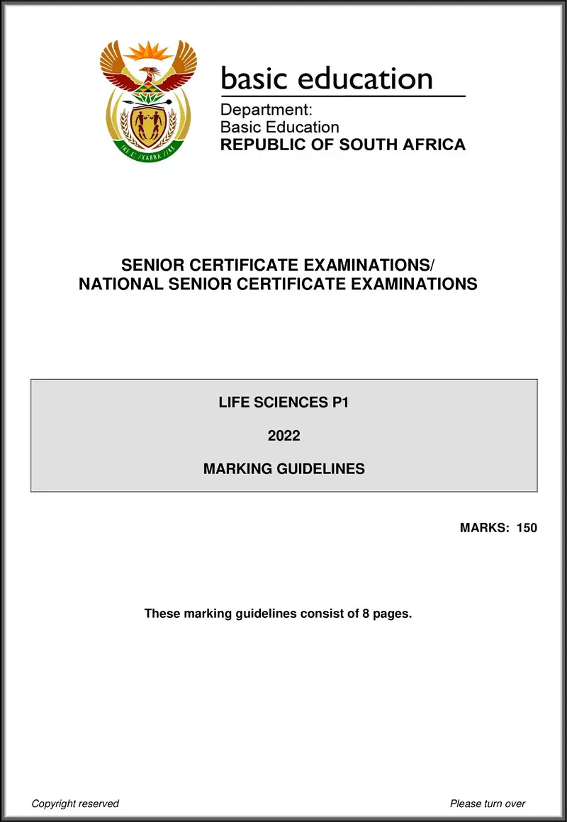 Grade 12 Life Sciences past paper 2022 – life sciences p1 may june 2022 mg eng gr12