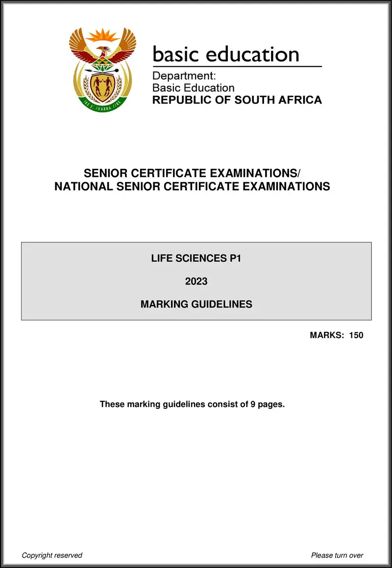 Grade 12 Life Sciences past paper 2023 – life sciences p1 may june 2023 mg eng gr12