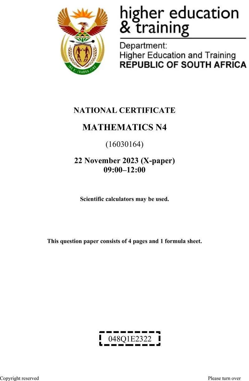 T1020 Mathematics N4 QP Nov 2023 preview