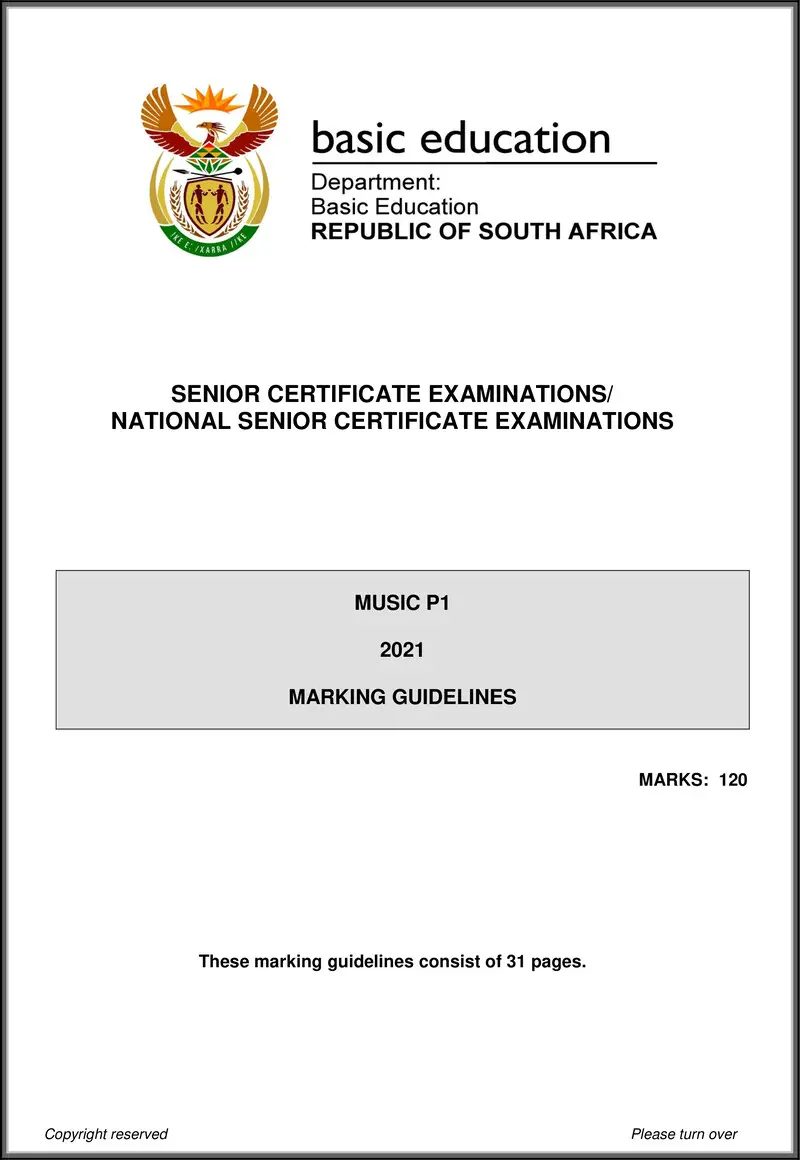 Grade 12 Music past paper 2021 – music p1 may june 2021 mg eng gr12