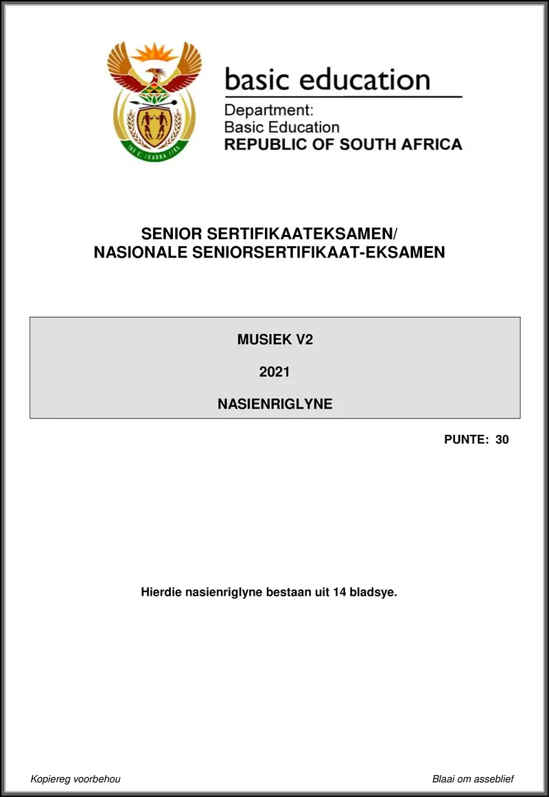 Grade 12 Music past paper 2021 – music p2 may june 2021 mg afr gr12