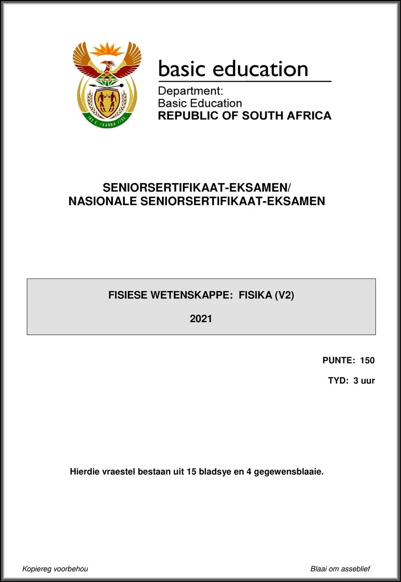 Grade 12 Physical Sciences past paper 2021 – physical sciences p2 may june 2021 afr gr12