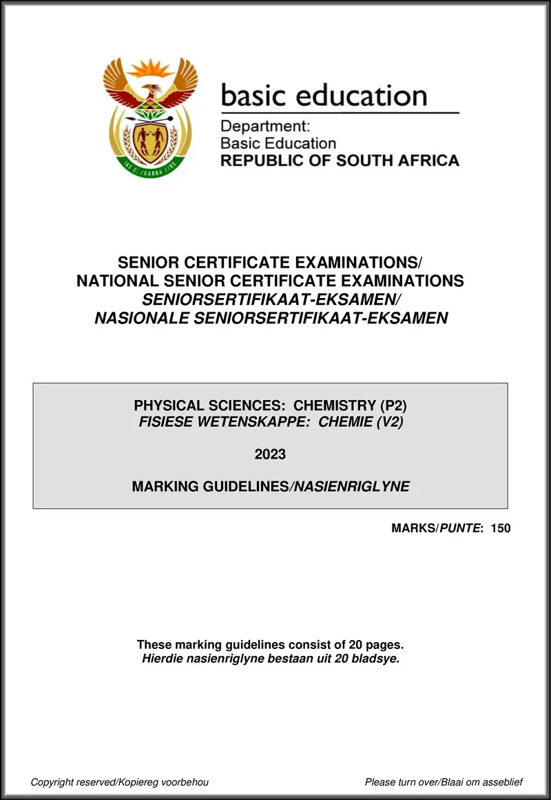 Grade 12 Physical Sciences past paper 2023 – physical sciences p2 may june 2023 mg eng afr gr12