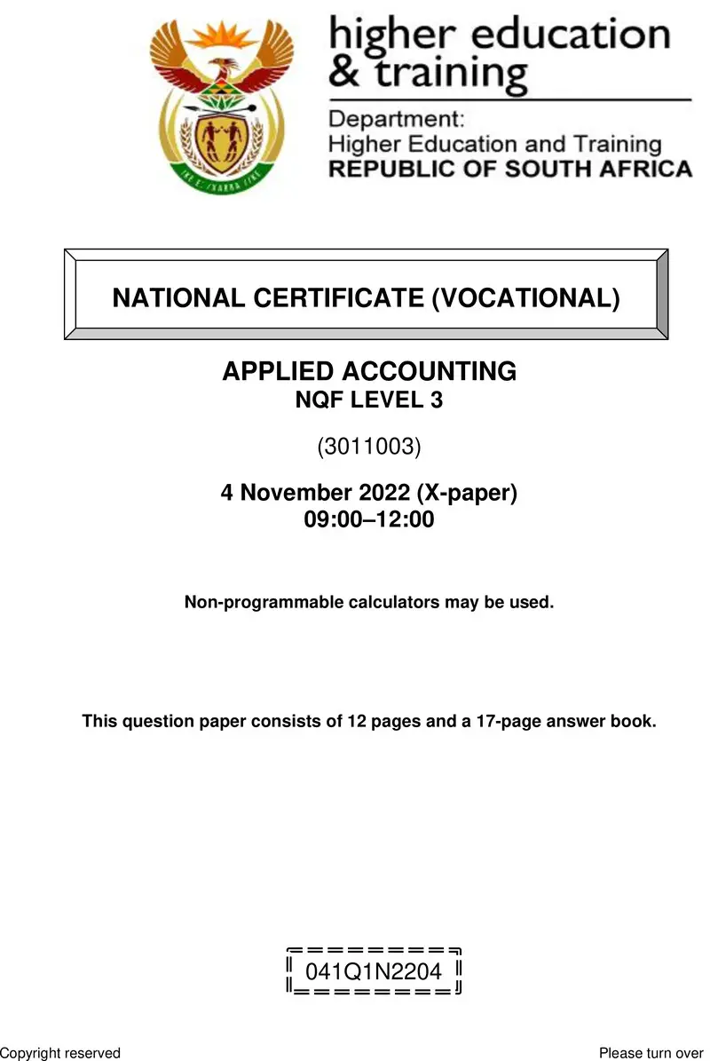 Applied Accounting L3 QP Nov 2022 Edited preview
