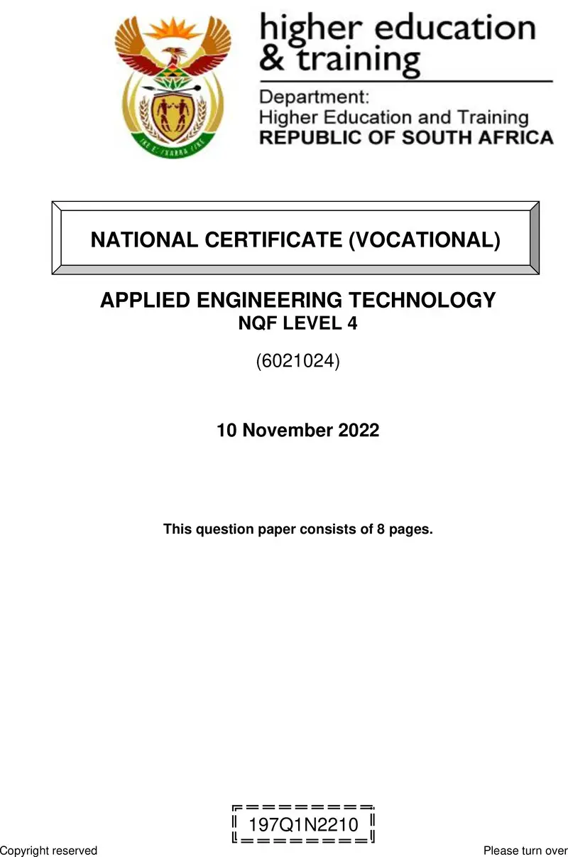 Applied Engineering Technology L4 QP Nov 2022 preview
