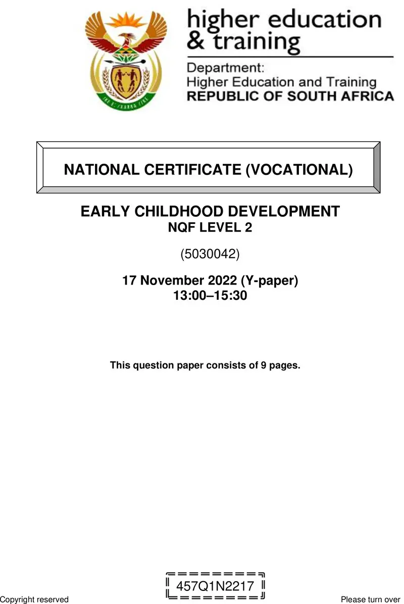 Early Childhood Development L2 QP Nov 2022 preview