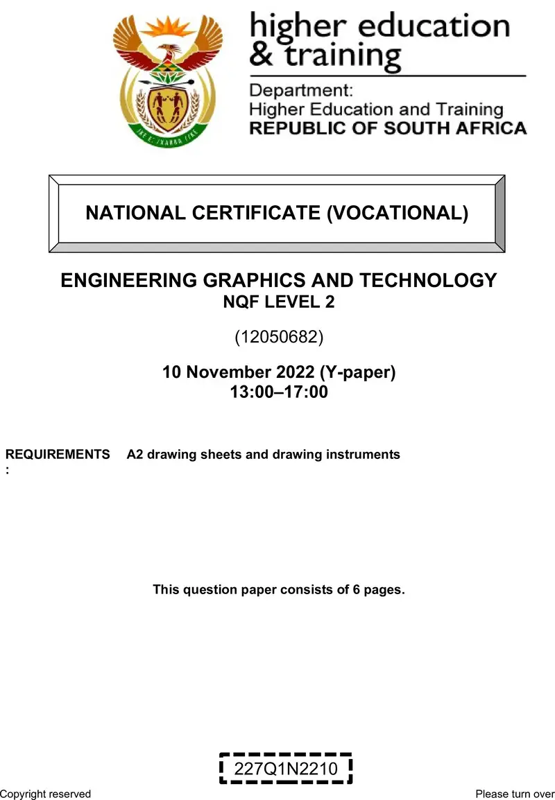 Engineering Graphics And Technology L2 QP Nov 2022 Ed Bedeker preview