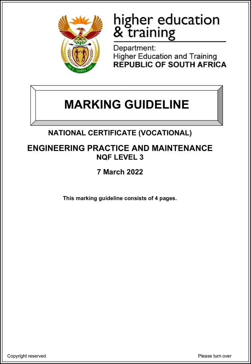 Practice And Maintenance L3 MEMO Feb 2022 preview
