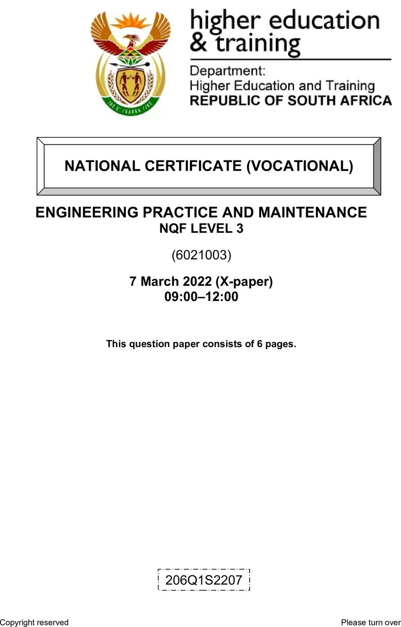 Practice And Maintenance L3 QP Feb 2022 Van Zyl S preview