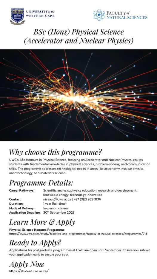 BSc (Hons) Physical Science (Accelerator and Nuclear Physics)